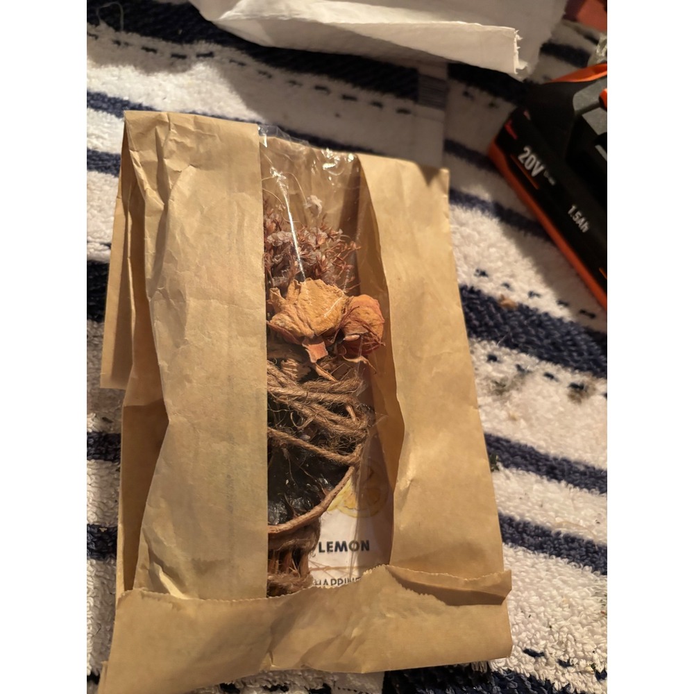 Handmade Lemon and Herb Smudge Stick Bundle with Dried Roses Purification - Picture 2 of 2